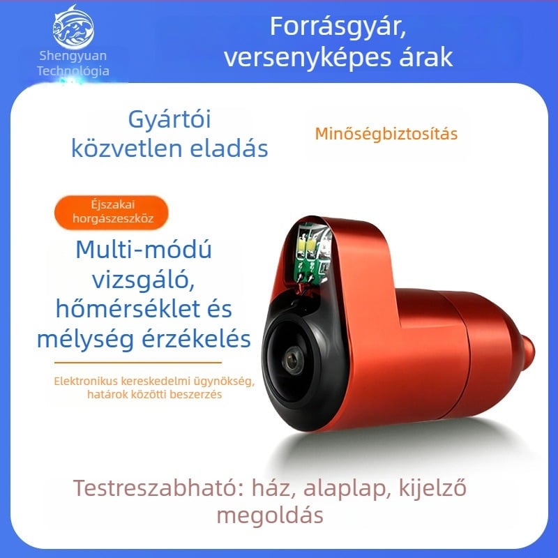 Víz alatti HD horgász kamera 0.6-30 m mélységig, DC 10-18V tápegység, márka Fish Ring View, haldetektor