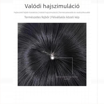 Férfi paróka, rövid, egyenes haj, természetes, dús stílus, hőálló rostokból, nem permelhető és nem festhető