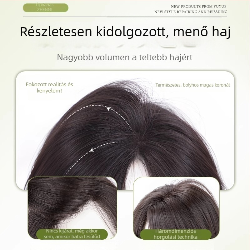 Női hosszú hullámos paróka hosszú frufival, koreai stílus, modell 8535, hőálló szál, mechanizmus