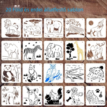 Erdei állatok falra festő sablon – panda és oroszlán, üreges lemez sprayfestéshez; Márka: Extension depth; Anyag: környezetbarát; Importálás: Nem; IP engedély: Nem