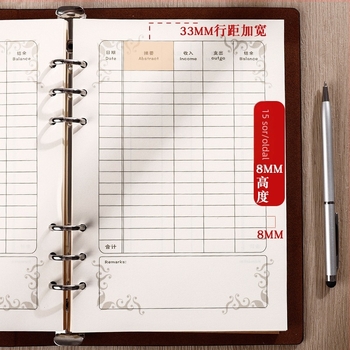 Retro nosztalgia könyvelési notesz műbőr borítóval, kötés loose-leaf, forest papír, 80 g/m², testreszabott logó