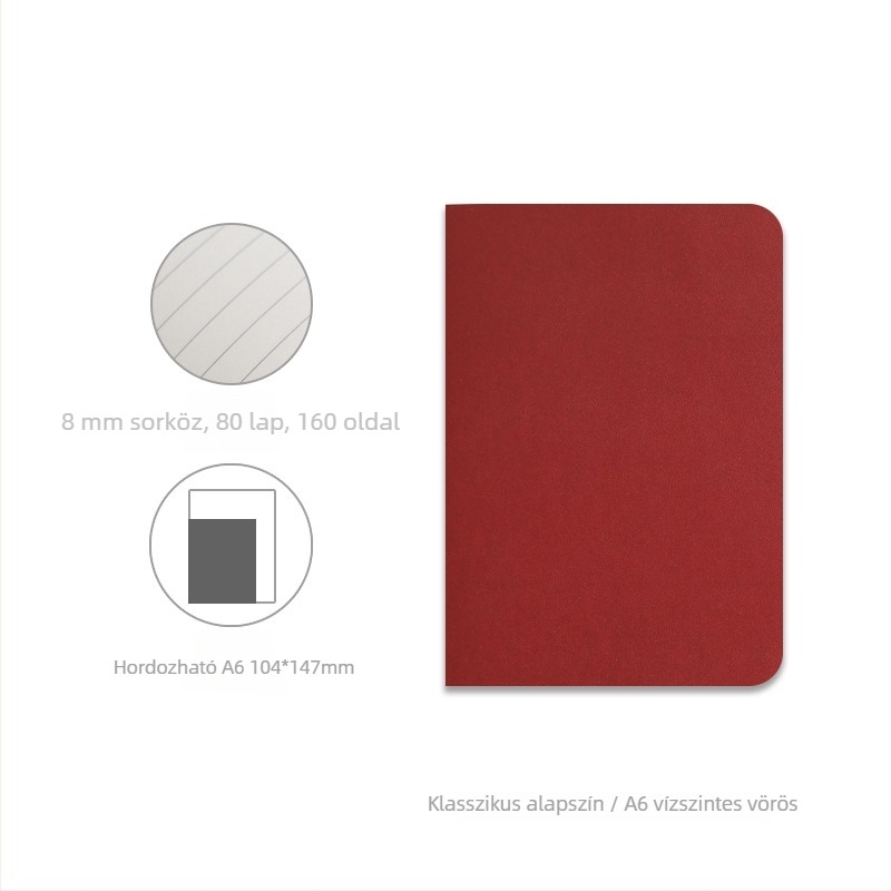 Napló notesz üres négyzetrácsos oldalakkal, Daolin papír, 100 g/m², 100 oldal, ragasztó kötés