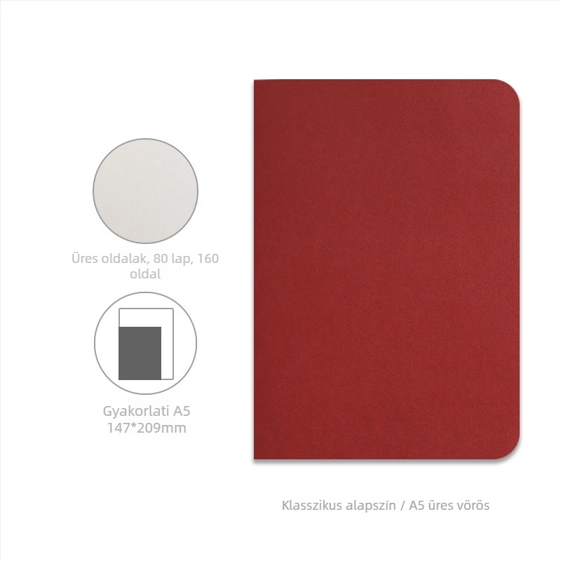 Napló notesz üres négyzetrácsos oldalakkal, Daolin papír, 100 g/m², 100 oldal, ragasztó kötés
