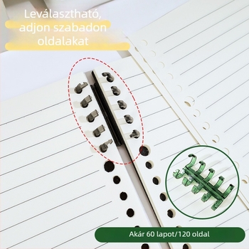 Diákkönyv leválasztható spirállal, PP borító, Grass pulp papír 80 g/m², 100–200 oldal, kreatív stílus