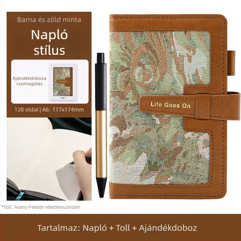 Textilborítós jegyzetfüzet, varrott kötés, 80 gsm papír, 200–300 oldal