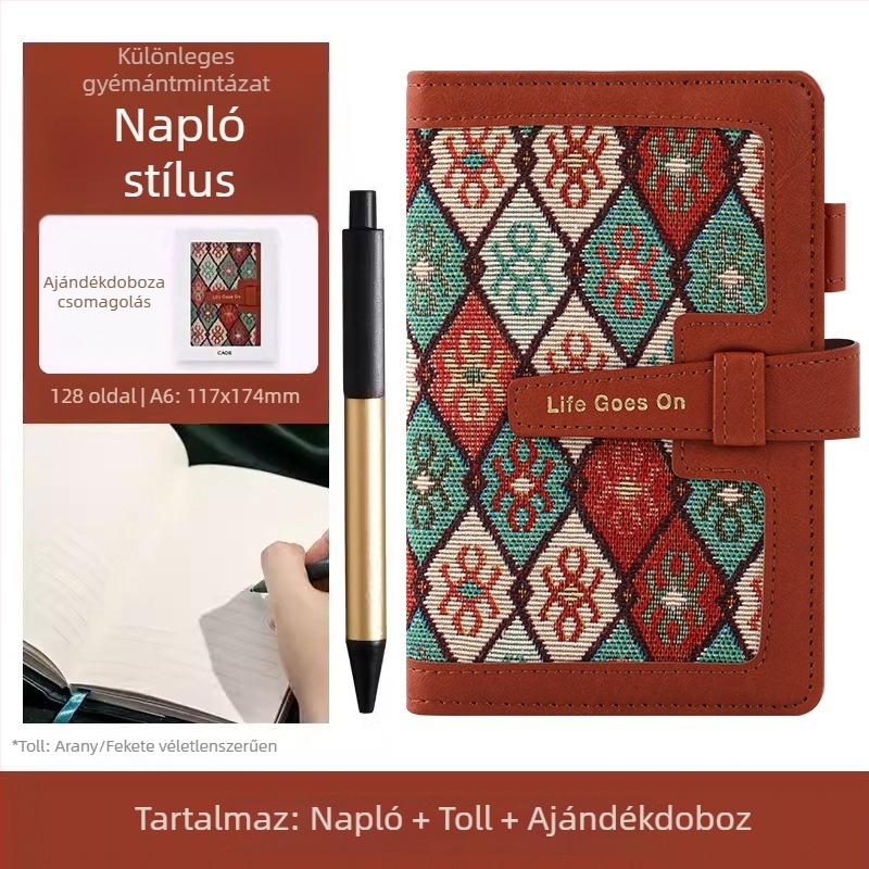 Textilborítós jegyzetfüzet, varrott kötés, 80 gsm papír, 200–300 oldal