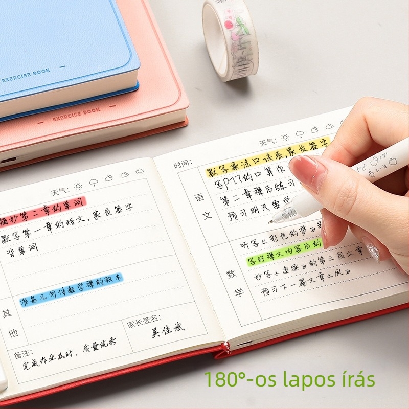 Házi feladatok jegyzettömbje — vonalas kötés, papírból készült borító, Dowling papír 100 g, 50–100 oldal, kreatív stílus