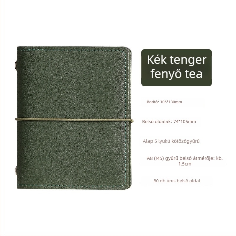 PU-héjú mini napló evidenciára, laza kötésű (loose-leaf), Dowling papír 100 g, kompakt kialakítás, egyedi logó