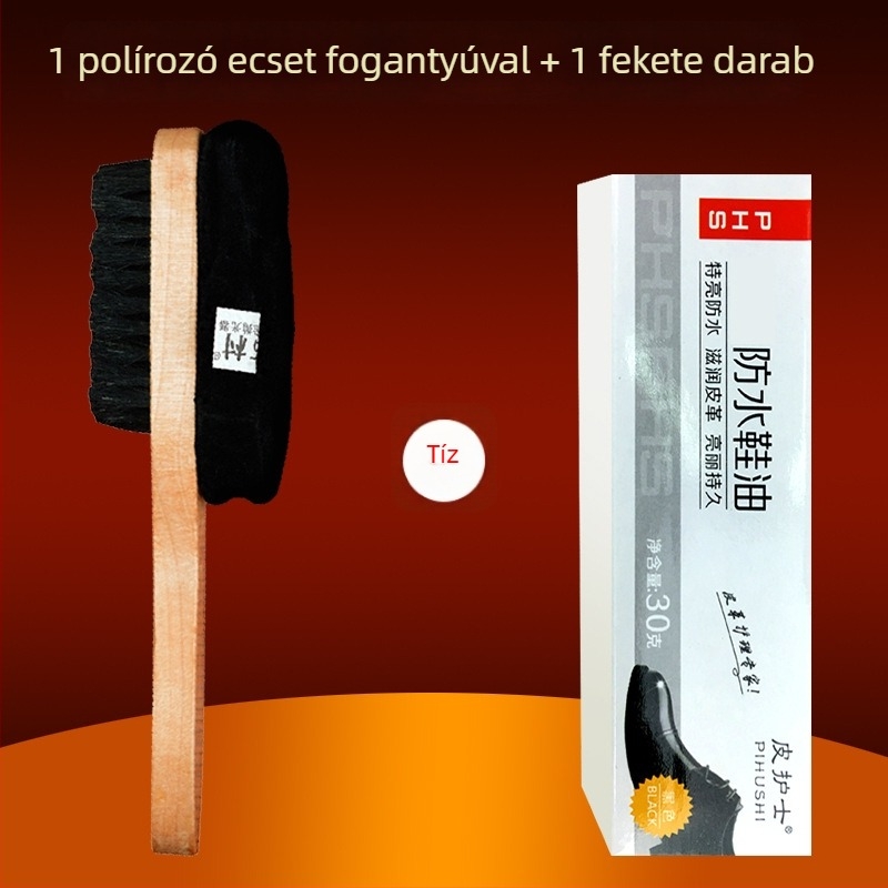 Zhongu cipőpolírozó kefe, puha sörtéjű, szivacsos polírozó fej, hosszú nyél