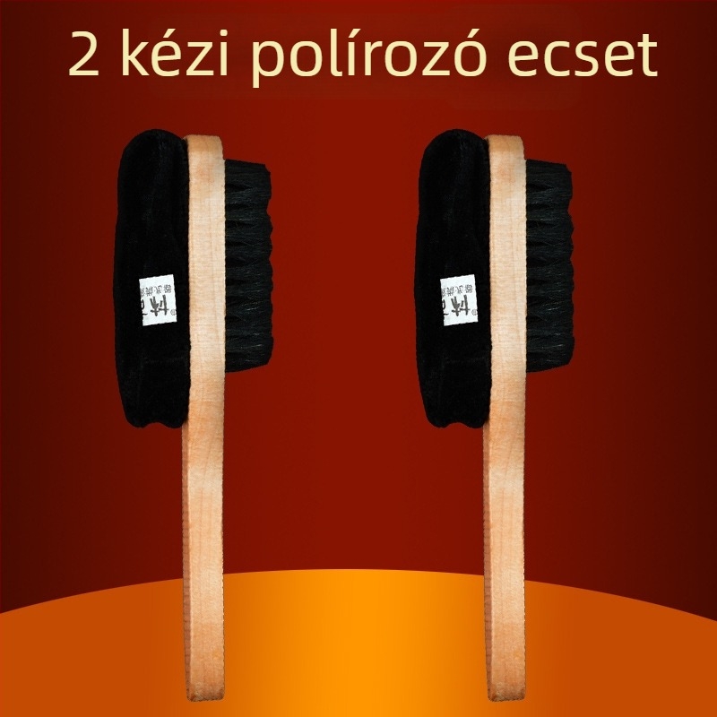 Zhongu cipőpolírozó kefe, puha sörtéjű, szivacsos polírozó fej, hosszú nyél