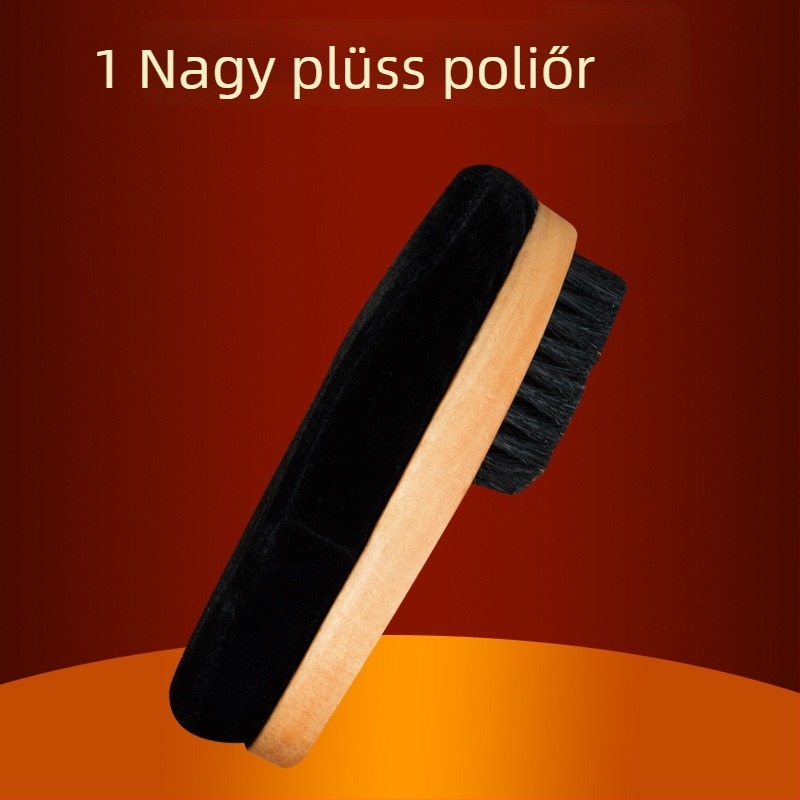 Zhongu cipőpolírozó kefe, puha sörtéjű, szivacsos polírozó fej, hosszú nyél