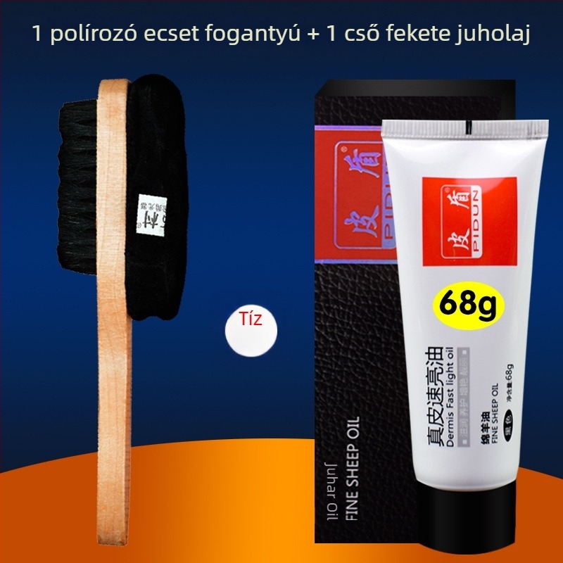 Zhongu cipőpolírozó kefe, puha sörtéjű, szivacsos polírozó fej, hosszú nyél