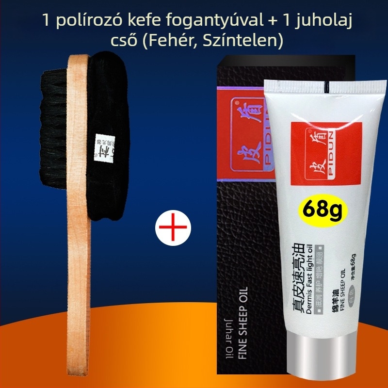 Zhongu cipőpolírozó kefe, puha sörtéjű, szivacsos polírozó fej, hosszú nyél