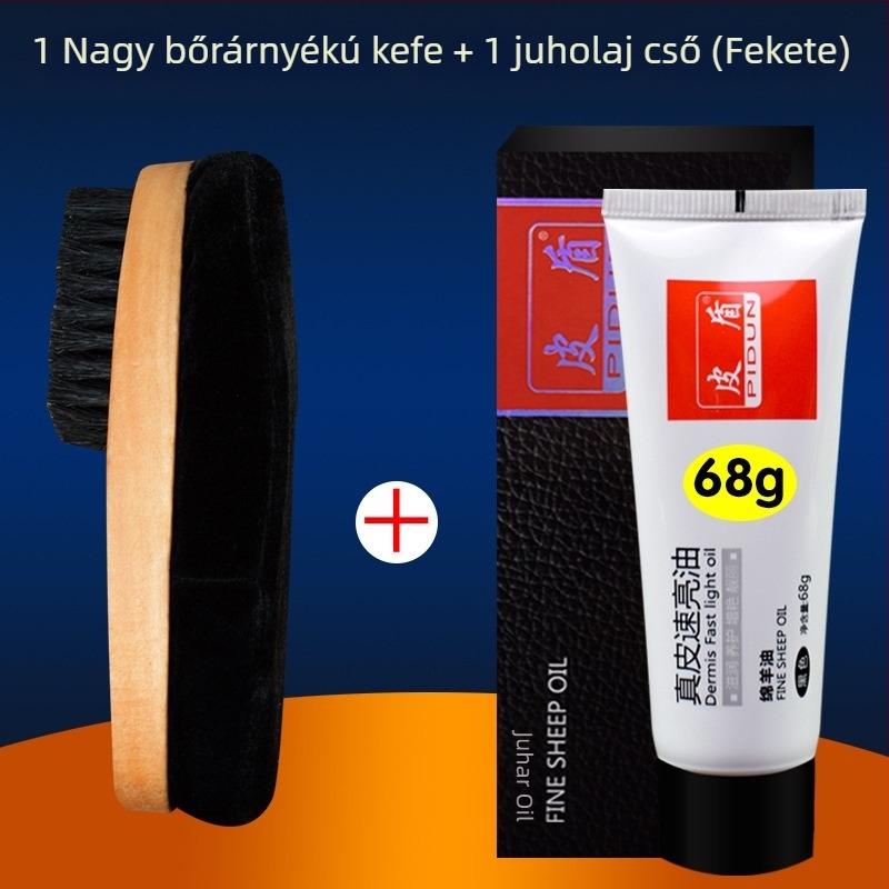 Zhongu cipőpolírozó kefe, puha sörtéjű, szivacsos polírozó fej, hosszú nyél