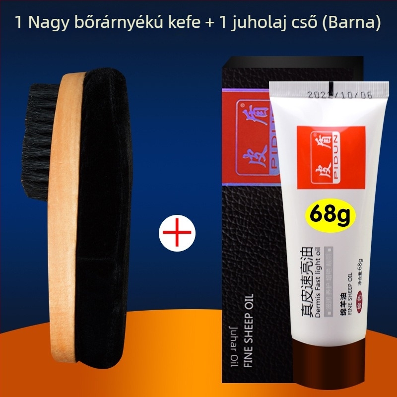 Zhongu cipőpolírozó kefe, puha sörtéjű, szivacsos polírozó fej, hosszú nyél