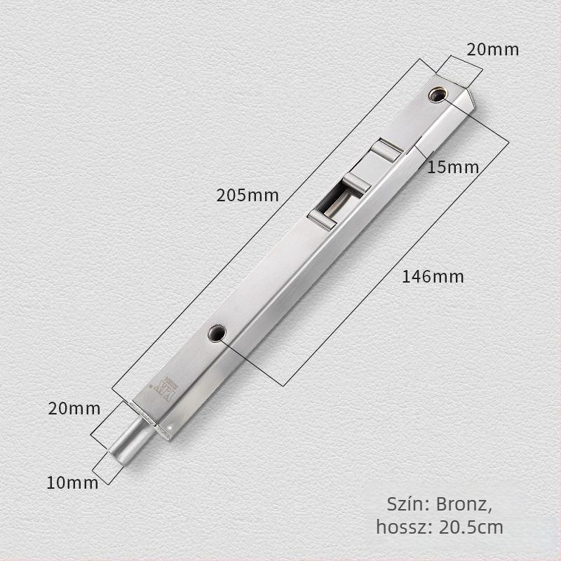 Rejtett pillangózár fából készült dupla ajtókhoz – modell 205; anyag: SUS304 rozsdamentes acél; dobozzár