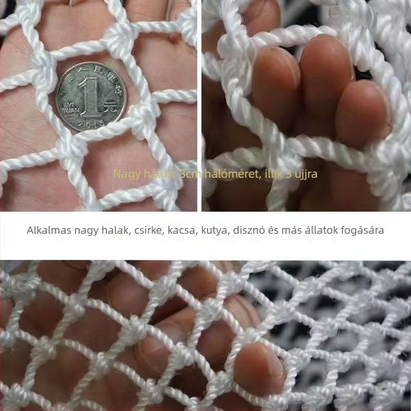 Kézzel szőtt nylon halásztáska – puha a halaknak, vastag és tartós, hálófej kiegészítővel