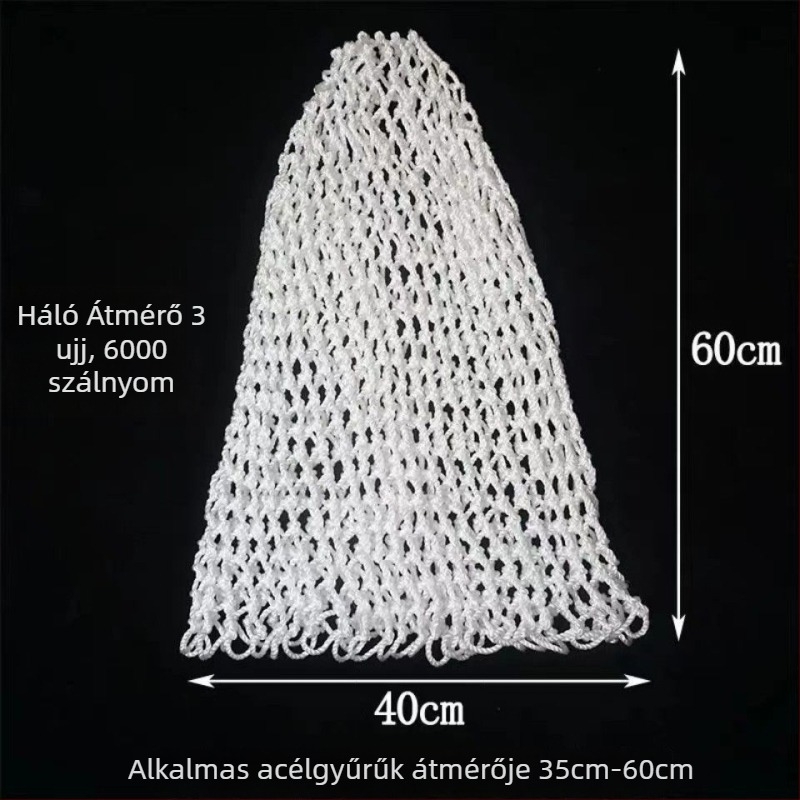 Kézzel szőtt nylon halásztáska – puha a halaknak, vastag és tartós, hálófej kiegészítővel