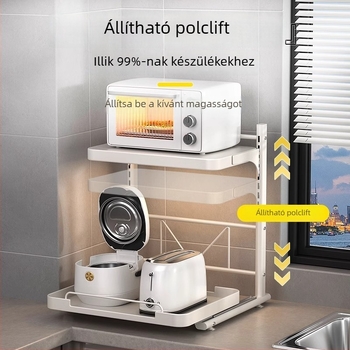 Kihúzható pult alatti tároló konyhai készülékekhez — Fém, modern, minimalist stílus, Modell 1, testreszabott minták, például rizsfőző, mikrohullámú sütő és sütő