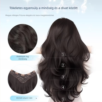 Hairpiece, egy darabos francia göndör haj, nagy hullámok, magas hőmérsékletű selyem, nem festhető, Crown Hair, Henan származás