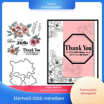 Kézben fogható csokor scrapbook vágó- és domborító sablon szénacélból, öntvény