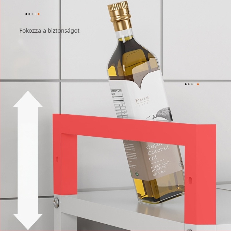 Kihajtható, fémből készült konyhai mikrohullámú sütő tartóállvány – pult melletti rendező, modell T18 – modern minimalista dizájn, alkalmas sütőre, rizsfőzőre és légsütőre