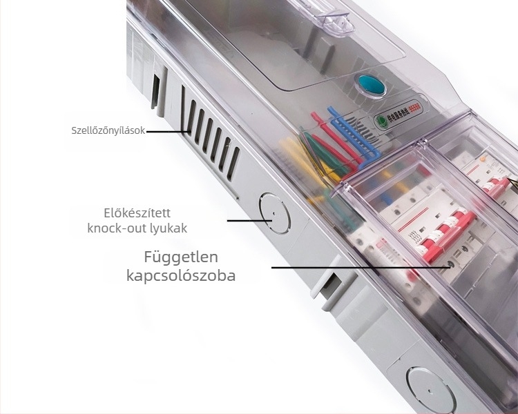Háromfázisú négyvezetékes mérődoboz, kültéri vízálló, felületre szerelhető, átlátszó műanyag, kártya behelyezés