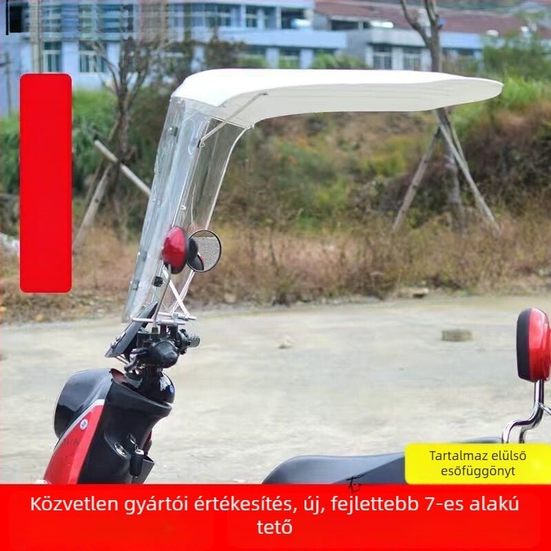 Elektromos jármű árnyékoló motorkerékpárhoz — automatikus nyitás, félautomata zárás, universális illeszkedés, védelem a nap és eső ellen
