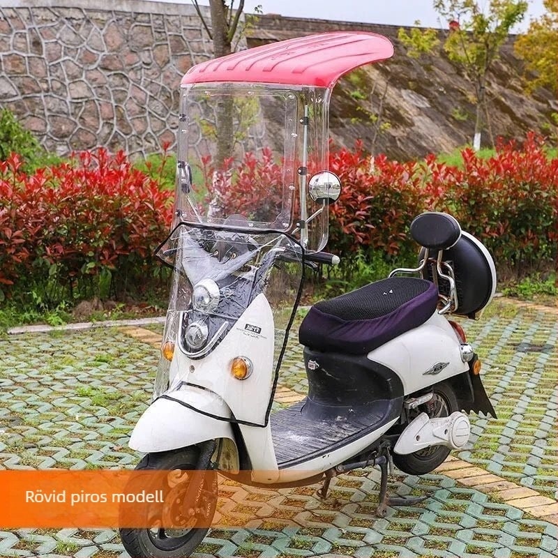 Elektromos jármű árnyékoló motorkerékpárhoz — automatikus nyitás, félautomata zárás, universális illeszkedés, védelem a nap és eső ellen