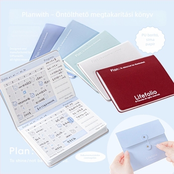 Planwith Élettartam-megtakarítás könyv, egyszerű, többfunkciós tervező, naptár és betéti csekk szervező