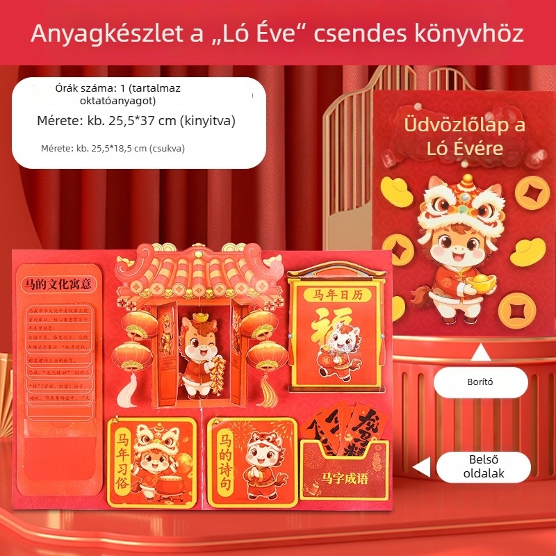 Gaga Bear 3D képeskönyv DIY anyagkészlet óvodásoknak – hagyományos ünnepi művészet barna Kraft papír