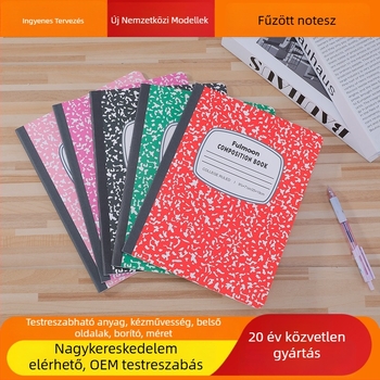 Vonalas notesz, márvány mintázatú, levehető oldalakkal, 60 oldal, 70 g/m² cellulózpapír