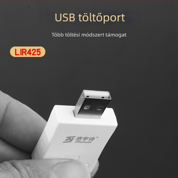 CR425 világító akkumulátor töltő CR316/322 újratölthető elemekhez, műanyag ház