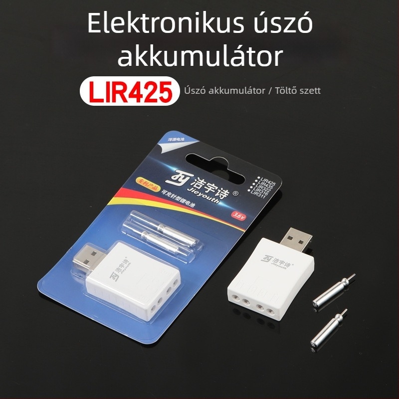 CR425 világító akkumulátor töltő CR316/322 újratölthető elemekhez, műanyag ház