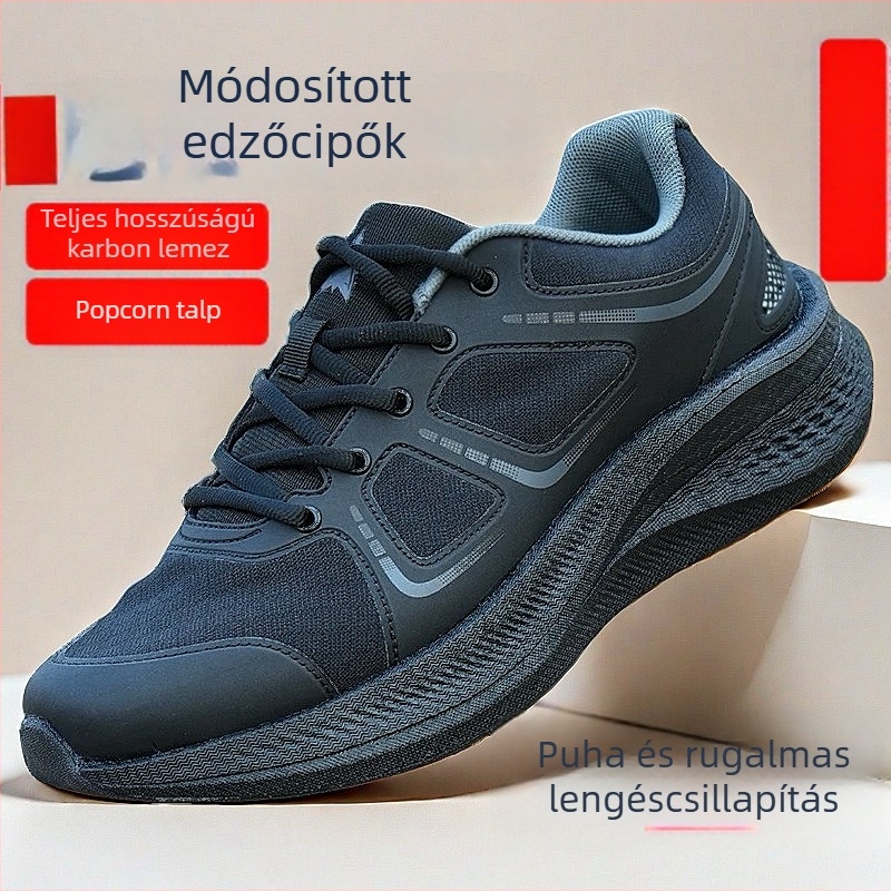 Nengjihua 3154 Szénlemezes edzőcipő — módosított edzőcipő, fekete, kopásálló futáshoz és tűzoltási gyakorlatokhoz