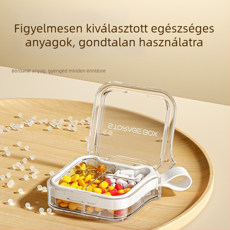 Suyue H001 Hordozható tablettadoboz rekeszekkel – hajlított fedél, nedvességálló