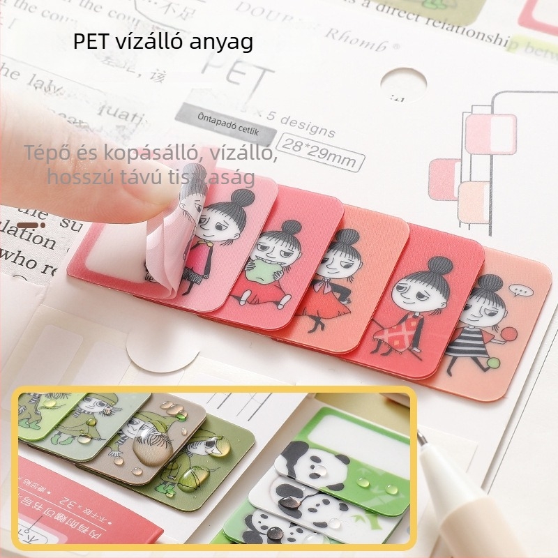 PVC öntapadós címkék irodai rendszerezéshez — vízálló téglalap alakú címkék fehér hátlappal, színes nyomtatás, hőállóság 70°C-ig