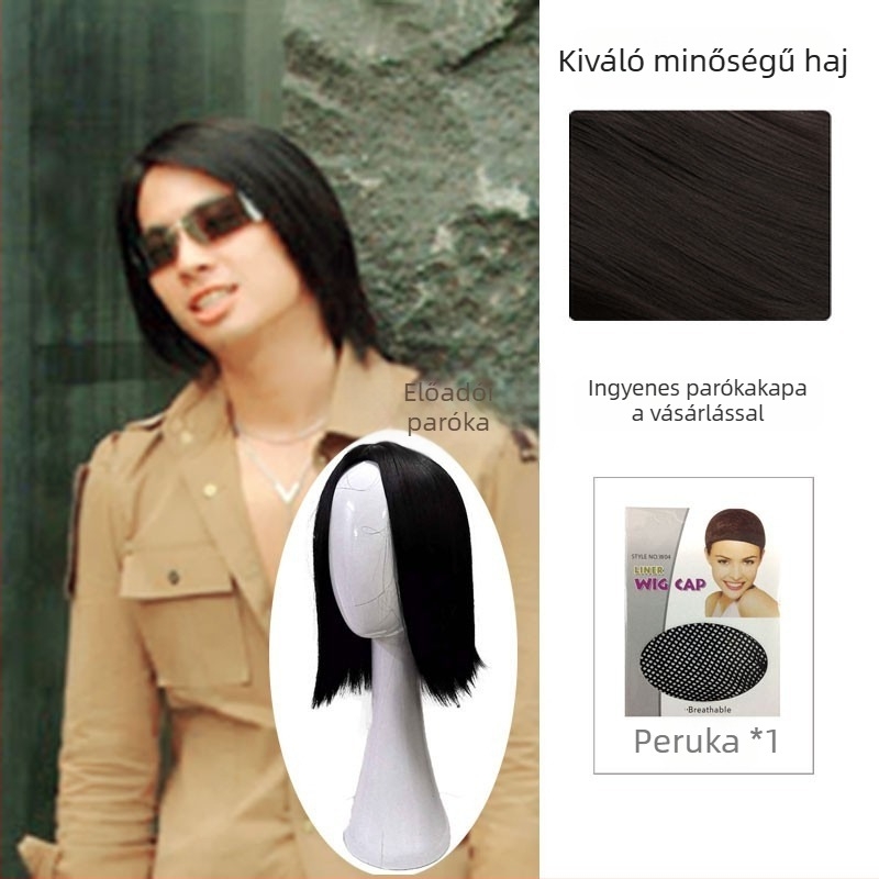 Férfi paróka, koreai stílusú, realisztikus cosplay, hőálló rostok; mindennapi viselés vagy színpadi előadás; Márka: Performer