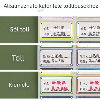 Wan Jing önöntapadós névfeliratok, aranyos stílus, nyomtatási kivitel, 6 darabos csomag
