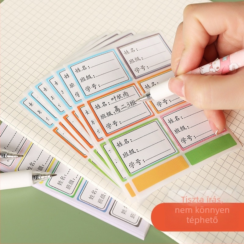 Wan Jing önöntapadós névfeliratok, aranyos stílus, nyomtatási kivitel, 6 darabos csomag