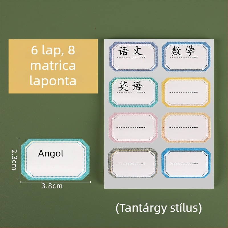 Wan Jing önöntapadós névfeliratok, aranyos stílus, nyomtatási kivitel, 6 darabos csomag
