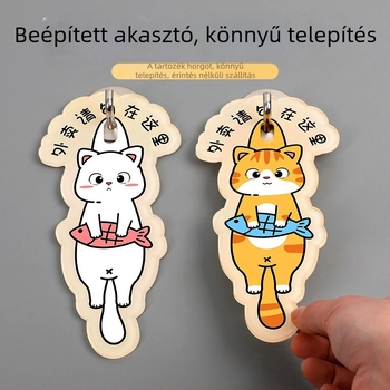 Akril ajtójel UV nyomtatással, macska motívummal, testre szabható – Haolong Craft