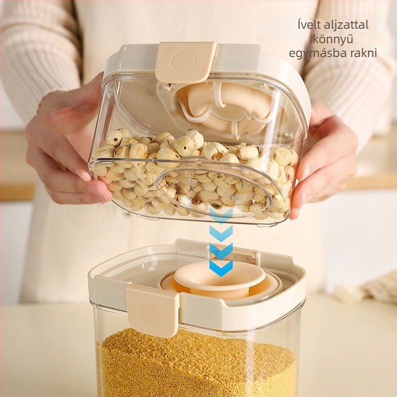 Élelmiszer-minőségű négyszögletes tárolóedény visszahúzható szilikon tömítéssel, kupak nélküli kialakítás, 800–1000 ml, mikrohullámú kompatibilis.