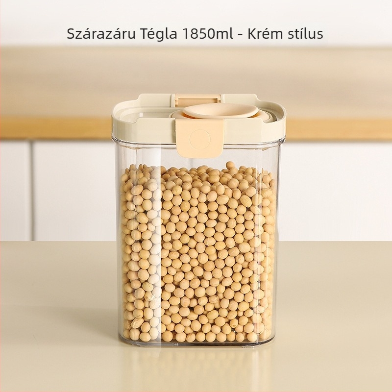 Élelmiszer-minőségű négyszögletes tárolóedény visszahúzható szilikon tömítéssel, kupak nélküli kialakítás, 800–1000 ml, mikrohullámú kompatibilis.