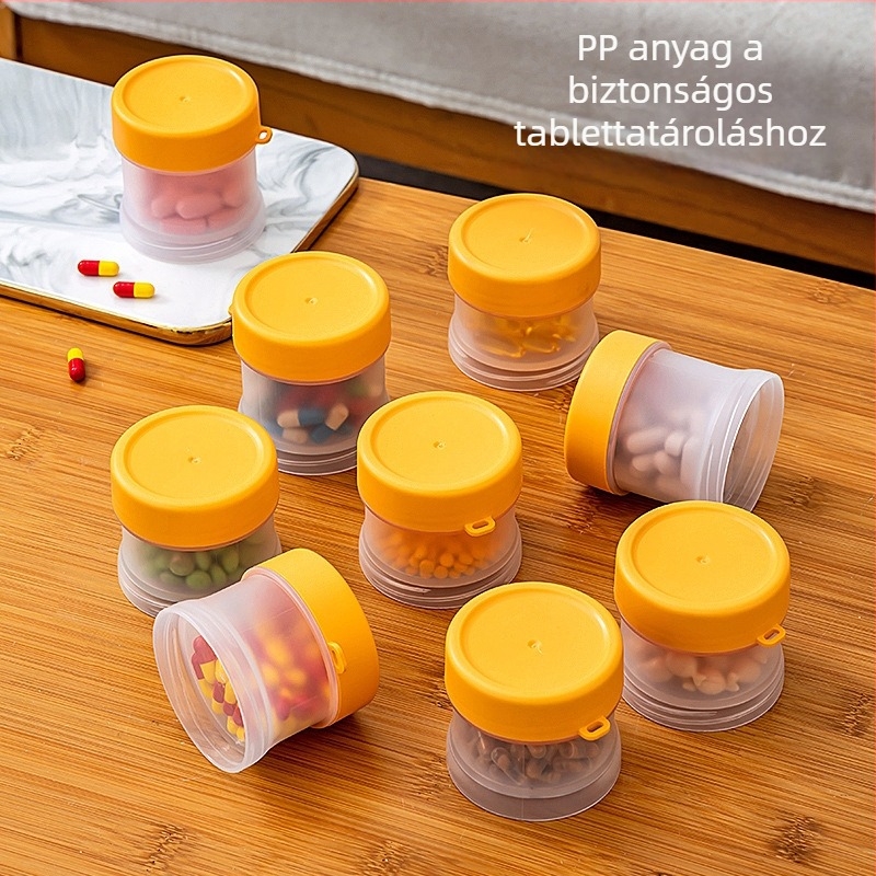 Tablettás doboz, hordozható, zárható és nedvességálló, hét napos rekeszekkel, modell 22288