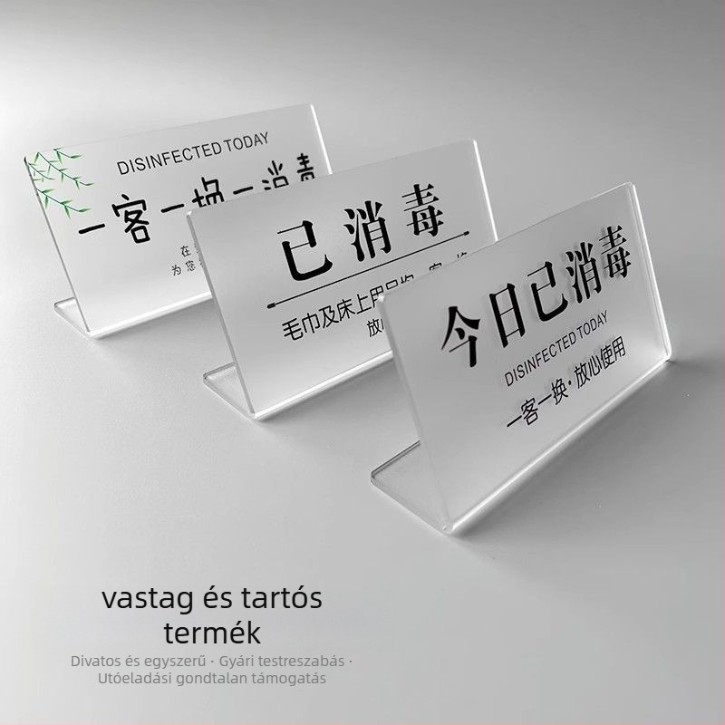 Akril recepciós tábla szállodákhoz és panziókhoz, testreszabható kivitelezés, márka: JVNYI/Junyi