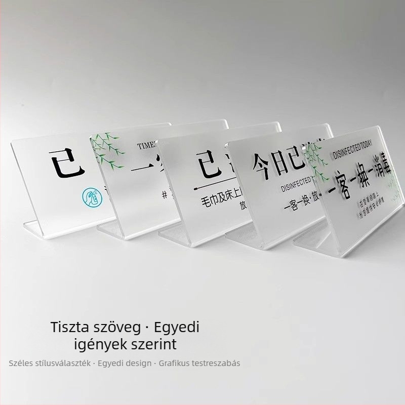 Akril recepciós tábla szállodákhoz és panziókhoz, testreszabható kivitelezés, márka: JVNYI/Junyi