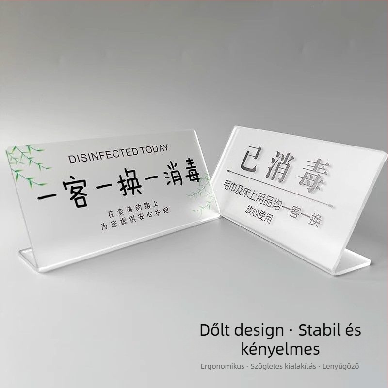 Akril recepciós tábla szállodákhoz és panziókhoz, testreszabható kivitelezés, márka: JVNYI/Junyi