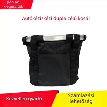Hegyi kerékpár kosár - összecsukható, vízálló vászon, anyag: alumínium-ötvözet + Oxford szövet, nagy kapacitás, akasztható/ kézben vihető