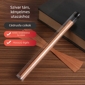 Természetes cédrusfa szeletek szivarokhoz, hordozható, kettős használat – gyújtás és aromatizálás, 30 darab a dobozban